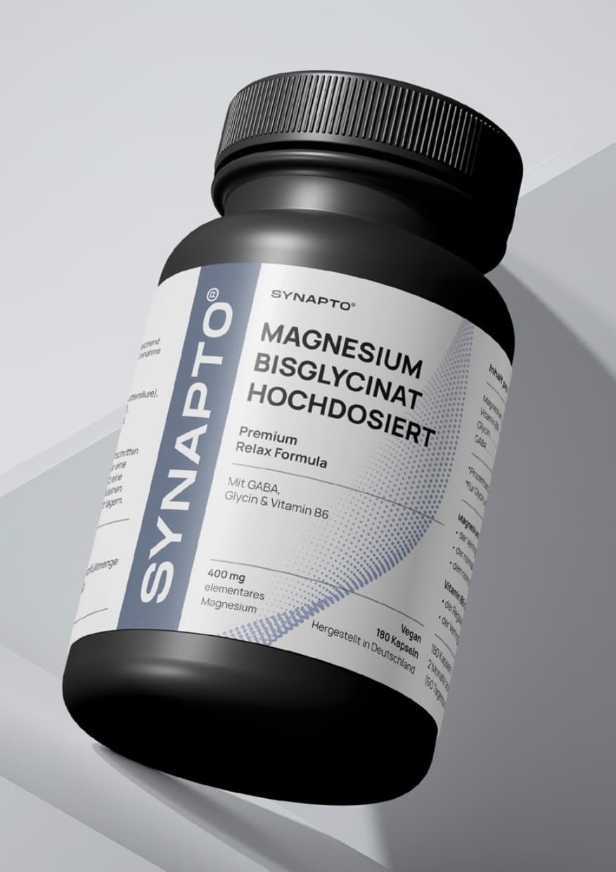 SYNAPTO Magnesium Bisglycinat Hochdosiert – 180 Kapseln